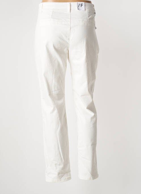 Pantalon chino fermeture zippée sous rabat boutonné taille normale blanc SELECTED femme