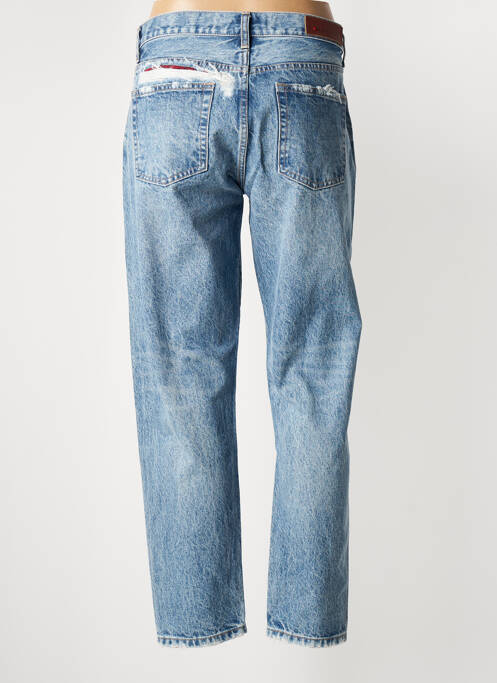 Jeans coupe droite effet usé délavé taille normale bleu BORO femme