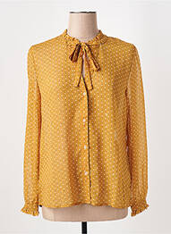Chemisier tissage crêpe manches longues jaune MKT STUDIO femme