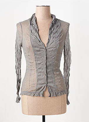 Chemisier coupe cintrée manches longues gris 3322 femme