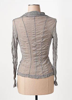 Chemisier coupe cintrée manches longues gris 3322 femme