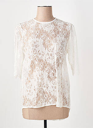 Top coupe cintrée manches 3/4 blanc ROSEANNA femme