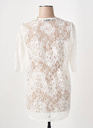 Top coupe cintrée manches 3/4 blanc ROSEANNA femme