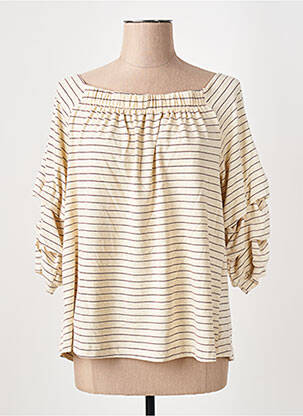 T-shirt manches 3/4 manches 3/4 beige LA FEE MARABOUTEE femme