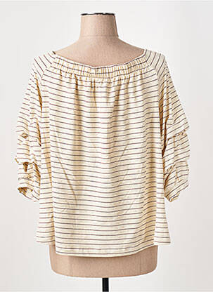 T-shirt stretch manches 3/4 beige LA FEE MARABOUTEE femme