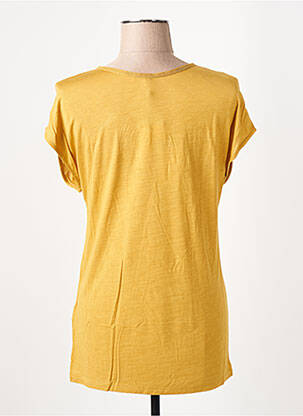 T-shirt stretch manches courtes jaune LA FEE MARABOUTEE femme