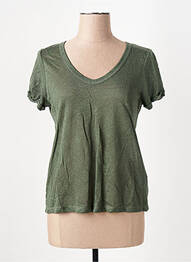 T-shirt col v manches courtes vert MKT STUDIO femme
