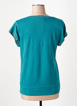 T-shirt col v manches courtes bleu LA FEE MARABOUTEE femme