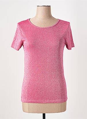T-shirt stretch manches courtes rose LA FEE MARABOUTEE femme