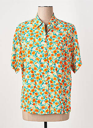 Chemisier imprimé fleurs manches courtes orange A.P.C. femme