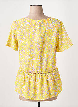 Top tissage crêpe manches courtes jaune SUNCOO femme