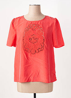 Blouse manches courtes manches courtes rouge SUNCOO femme