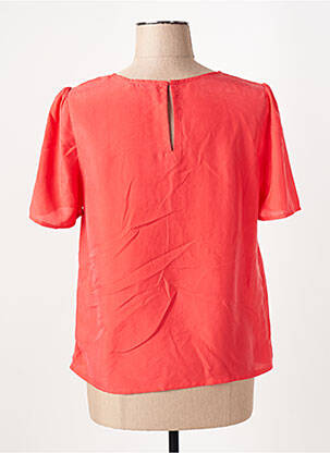 Blouse fermeture boutonnée au dos manches courtes rouge SUNCOO femme