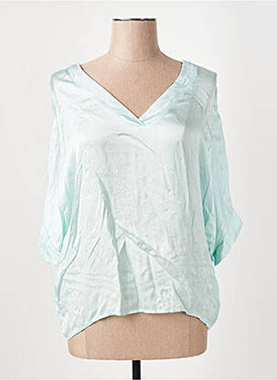 Blouse manches 3/4 manches 3/4 bleu LA FEE MARABOUTEE femme