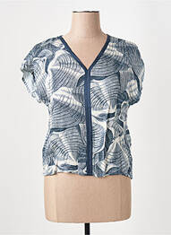 Top imprimé fantaisie manches courtes gris LA FEE MARABOUTEE femme