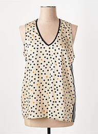 Top coupe fluide sans manche beige LA FEE MARABOUTEE femme