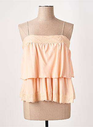 Top col carré fines bretelles orange LA FEE MARABOUTEE femme