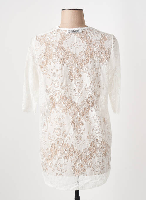 Top coupe cintrée manches 3/4 blanc ROSEANNA femme