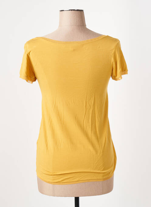 T-shirt stretch manches courtes jaune LA FEE MARABOUTEE femme