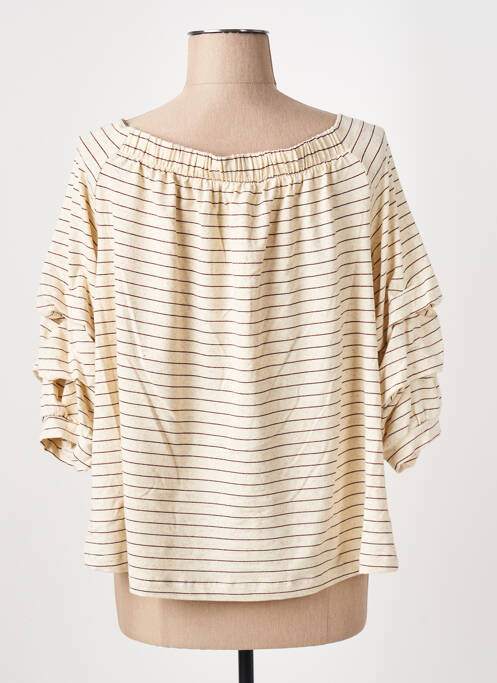 T-shirt beige LA FEE MARABOUTEE pour femme