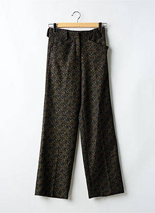 Pantalon droit fermeture zippée sous rabat avec crochet marron MARGAUX LONNBERG femme