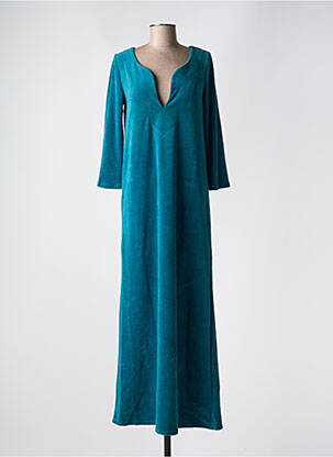 Robe longue coupe évasée manches 3/4 bleu MA PETITE PLAGE femme