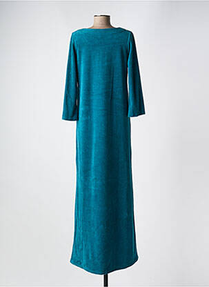 Robe longue coupe évasée manches 3/4 bleu MA PETITE PLAGE femme