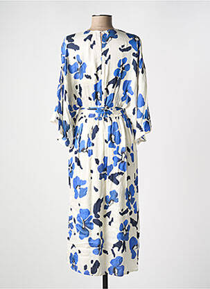 Robe longue imprimé fantaisie manches 3/4 bleu KOCCA femme