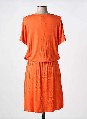 Robe mi-longue manches courtes manches courtes orange LA FEE MARABOUTEE femme