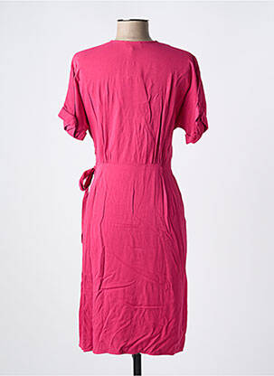 Robe mi-longue manches courtes manches courtes rose LA FEE MARABOUTEE femme
