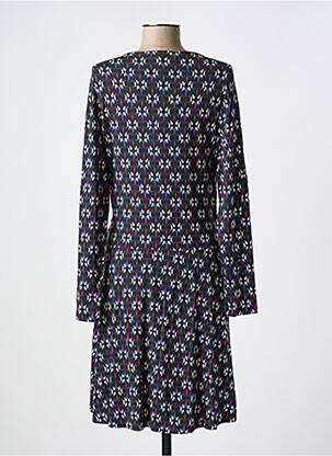 Robe mi-longue imprimé fantaisie manches longues noir LA FEE MARABOUTEE femme