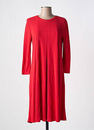 Robe mi-longue manches longues manches longues rouge LA FEE MARABOUTEE femme