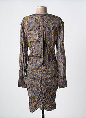 Robe mi-longue imprimé fantaisie manches longues gris ISABEL MARANT femme