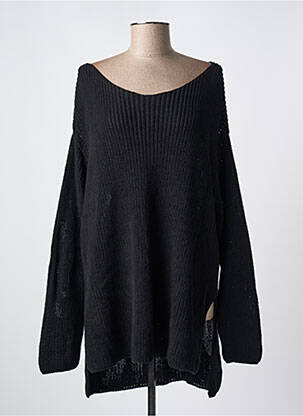 Pull coupe droite manches longues noir SEMICOUTURE femme