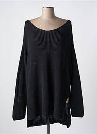 Pull col bateau manches longues noir SEMICOUTURE femme