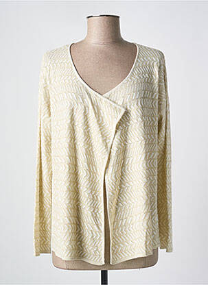 Gilet manches longues col v beige SUNCOO femme