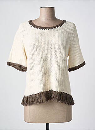 Pull coupe droite manches courtes beige OFFICINE GÉNÉRALE femme