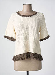 Pull col rond manches courtes beige OFFICINE GÉNÉRALE femme