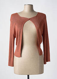 Gilet manches longues fermeture boutonnée sur le devant marron LA FEE MARABOUTEE femme
