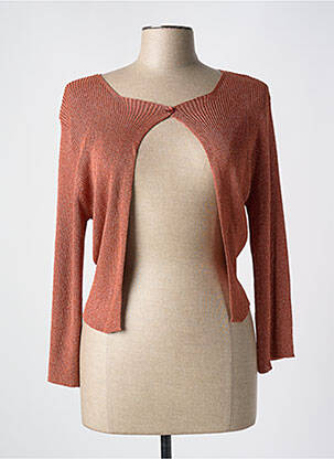 Gilet manches longues fermeture boutonnée sur le devant marron LA FEE MARABOUTEE femme