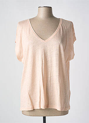 T-shirt coupe droite manches courtes rose LA FEE MARABOUTEE femme