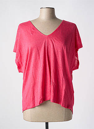 Top manches courtes manches courtes rose LA FEE MARABOUTEE femme