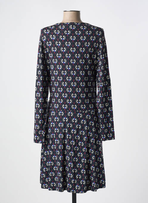 Robe mi-longue imprimé fantaisie manches longues noir LA FEE MARABOUTEE femme