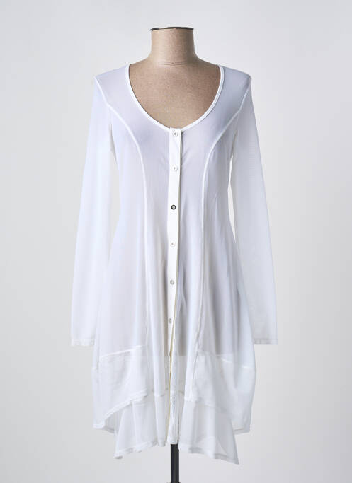 Robe de plage coupe cintrée blanc 3322 femme