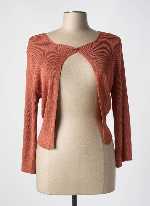 Gilet manches longues marron LA FEE MARABOUTEE pour femme