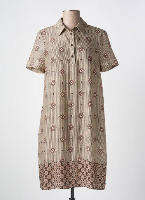 Robe mi-longue marron LA FEE MARABOUTEE pour femme