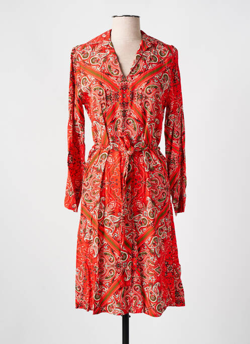 Robe mi-longue rouge LA FEE MARABOUTEE pour femme