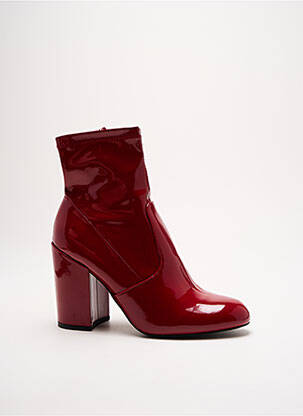 Bottines/boots matière lisse talon de 7 à 9cm rouge STEVE MADDEN femme