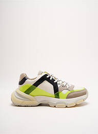 Baskets matière lisse talon de 4 à 6cm jaune BRONX femme