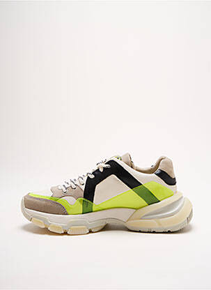 Baskets matière lisse talon de 4 à 6cm jaune BRONX femme